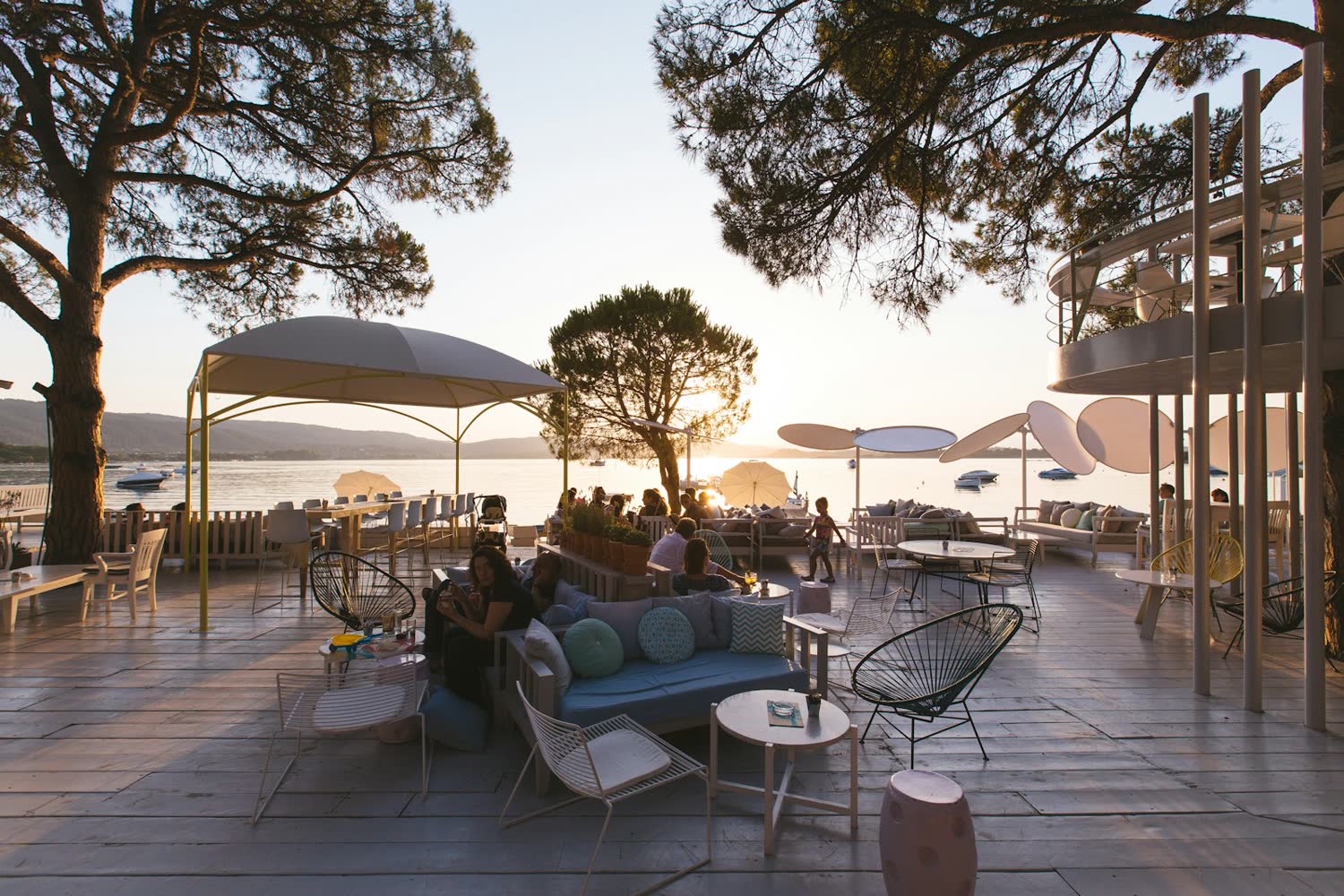 Seating on the roof terrace looking out