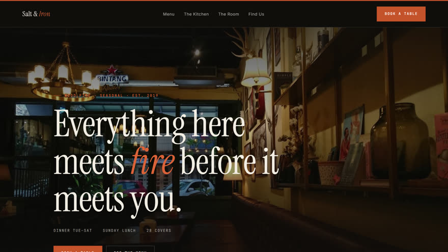 The Salt & Iron restaurant demo site